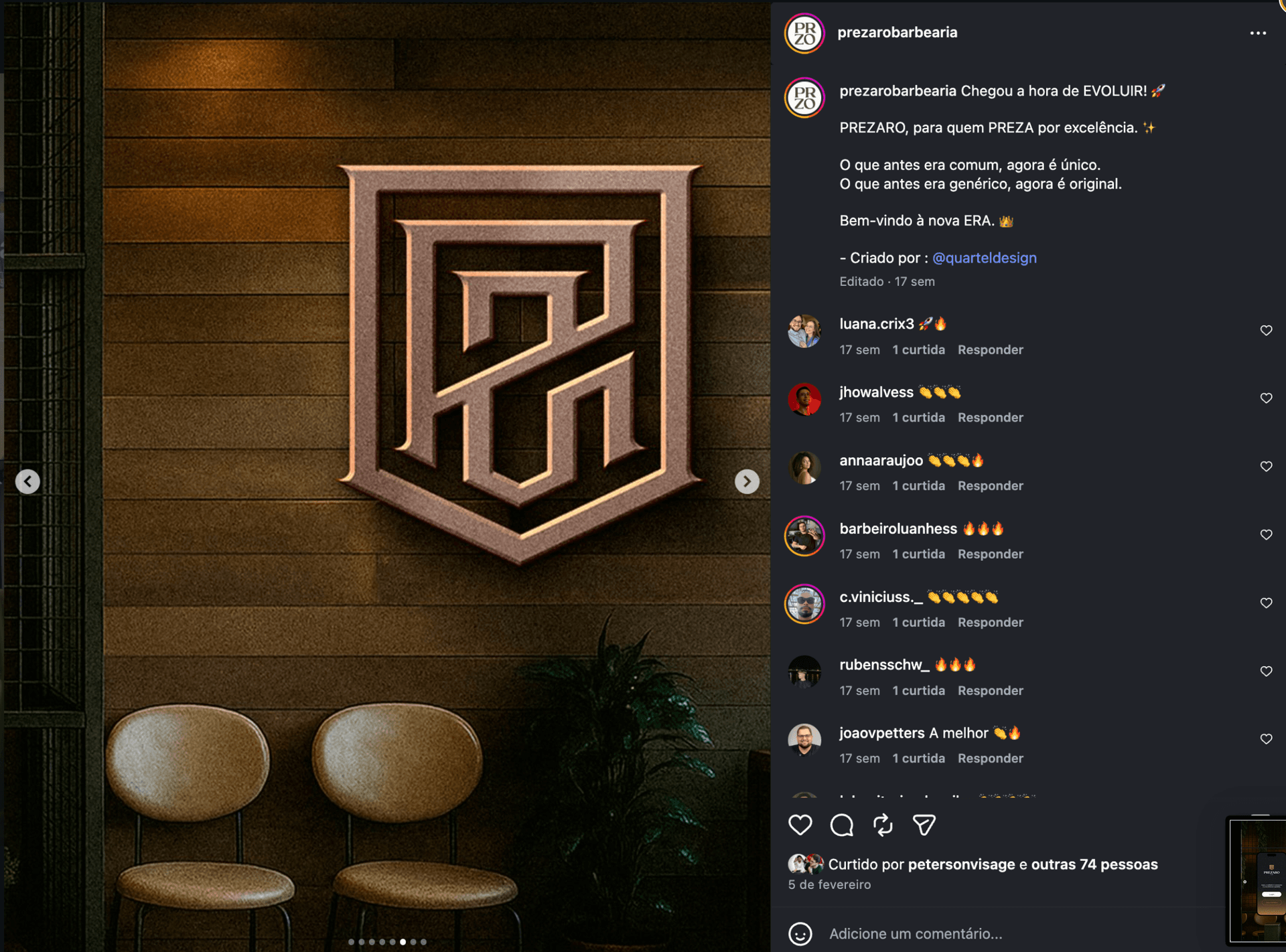 Logo Prezaro 3D na parede