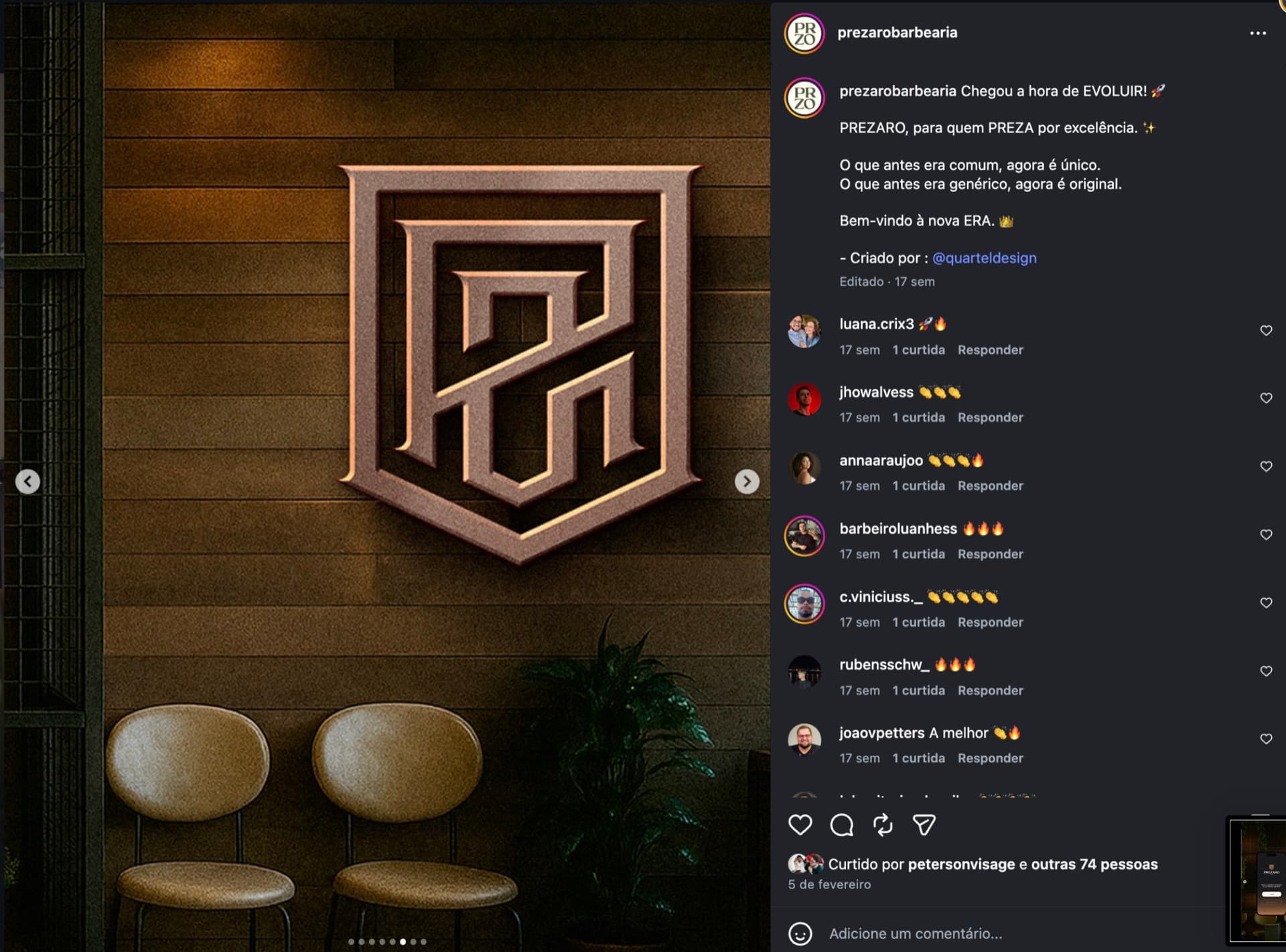 Logo Prezaro 3D na parede